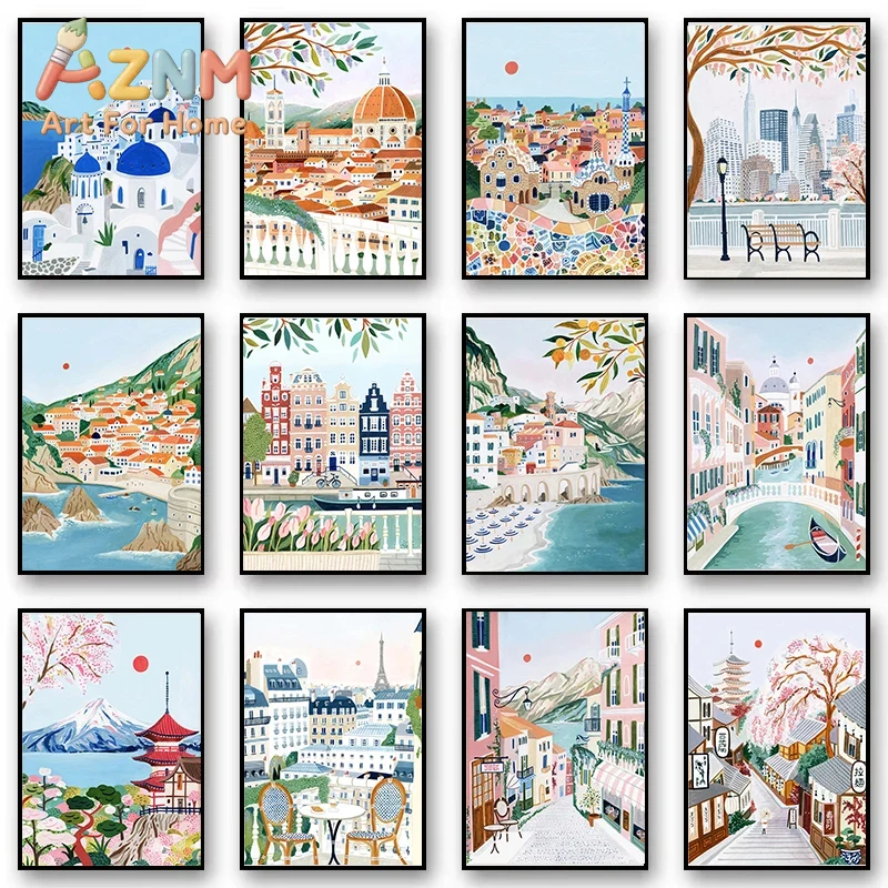 Home Decor London - Póster con imágenes de ciudades de