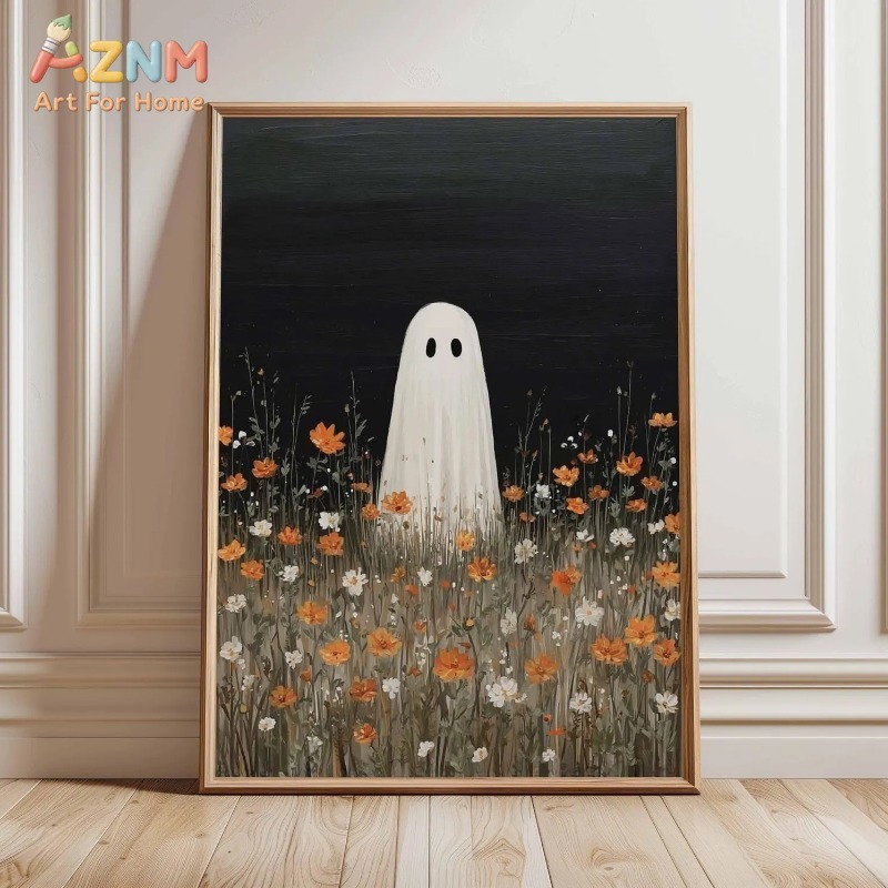 Home Decor Orange - Fantasma en un prado de flores
