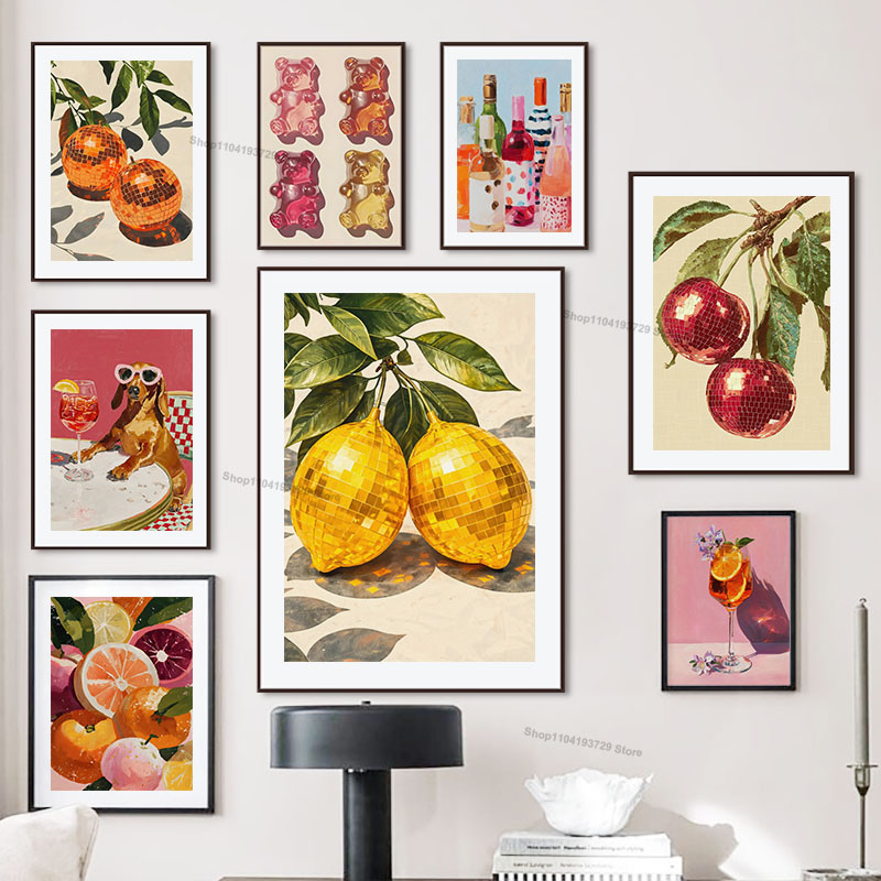 Home Decor Orange - Póster Creativo Retro de Moda con