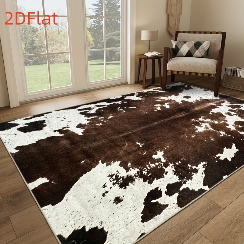 Cowhide Rug Faux - Alfombra de Franela con Estampado de
