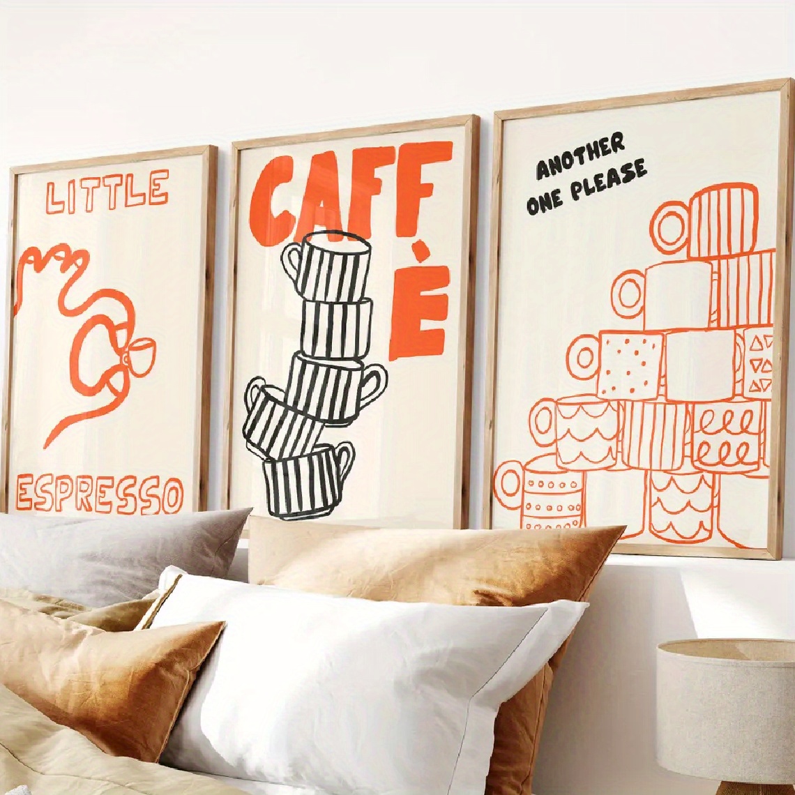Home Decor Orange - Póster minimalista en lienzo de café