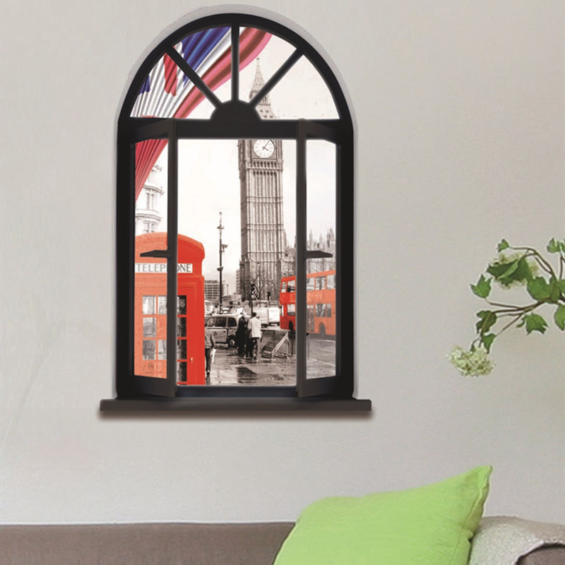 Home Decor London - London City Street View Mural reloj