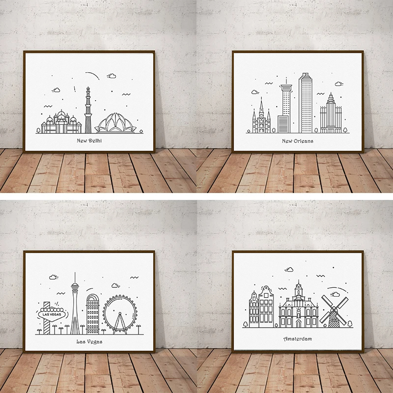 Home Decor Dubai - Pósteres de línea de ciudad de