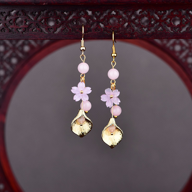 Home Decor Flowers - Pendientes de flores de Jade Natural