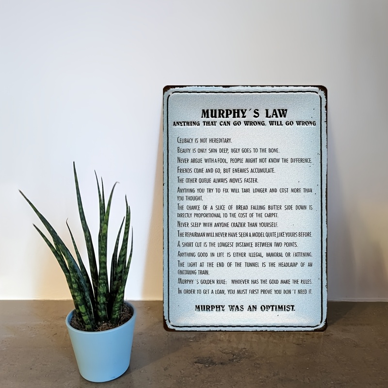 Home Decor Quotes Ideas - Letrero metálico con la ley de