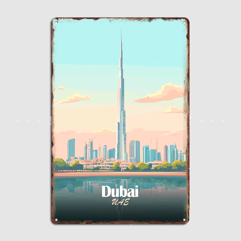 Home Decor Dubai - Póster vectorial del horizonte de Dubái,