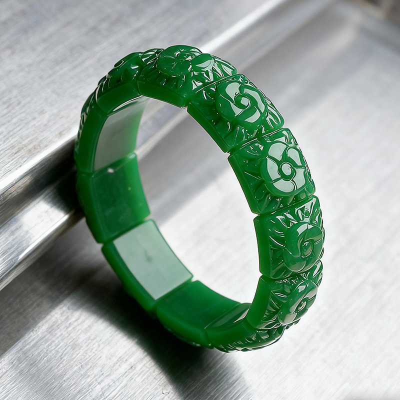 Home Decor Flowers - Pulsera de flor de Jade Real,