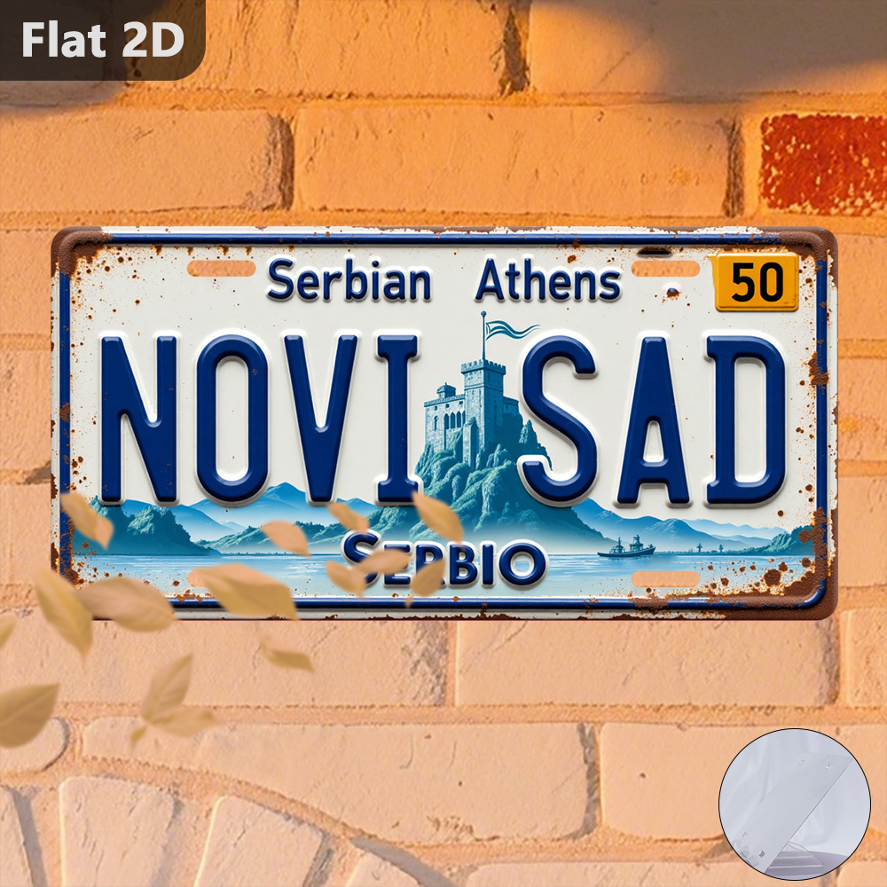 Home Decor Novi Sad - Letrero de metal vintage con paisaje