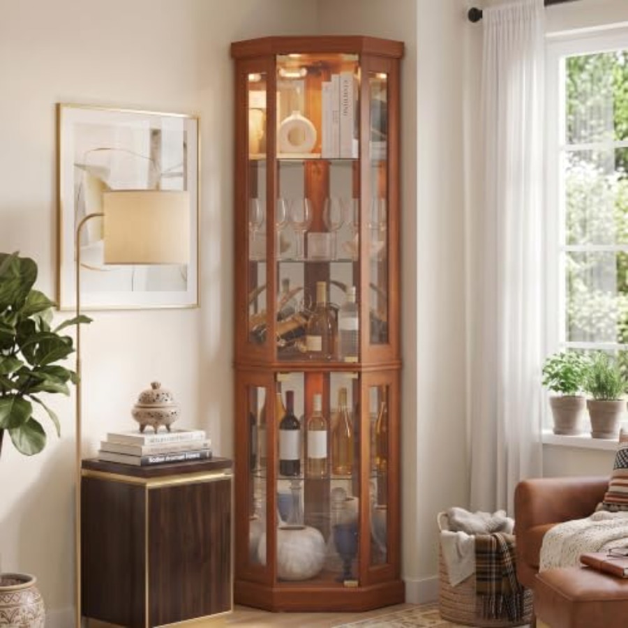 H&M Home Decor - Vitrina de esquina para almacenamiento de