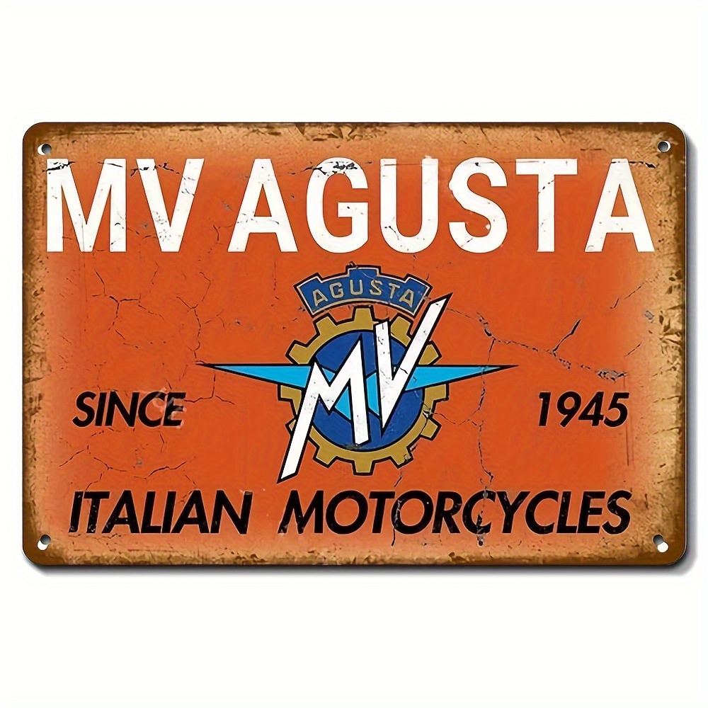 Home Decor Orange - Letrero Metálico Vintage de Motocicletas Italianas
