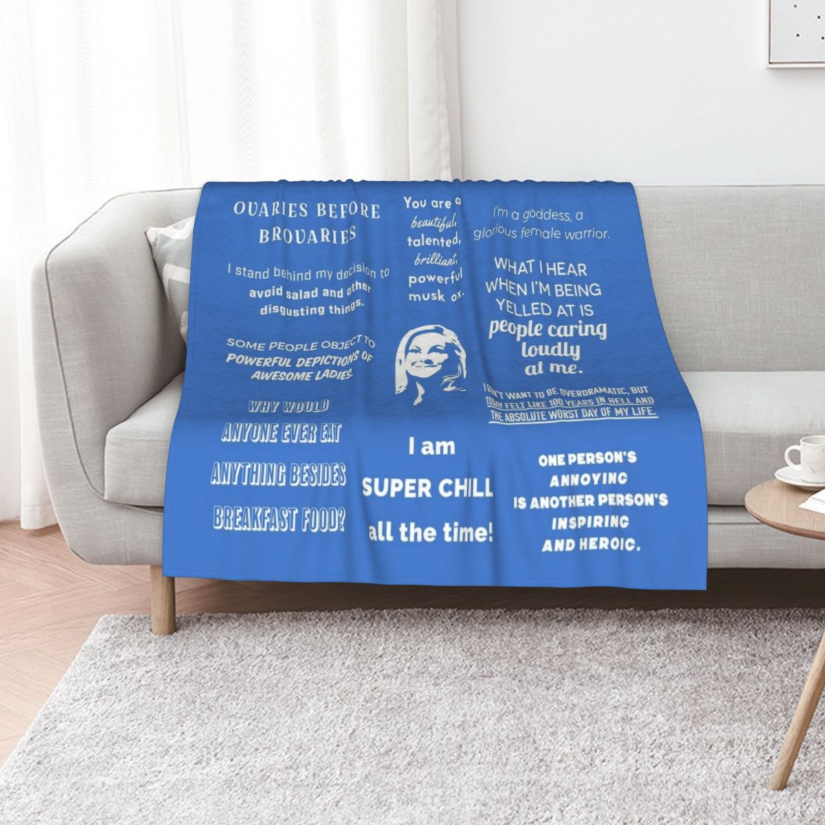 Home Decor Quotes Ideas - Leslie Knope: manta decorativa con frases,