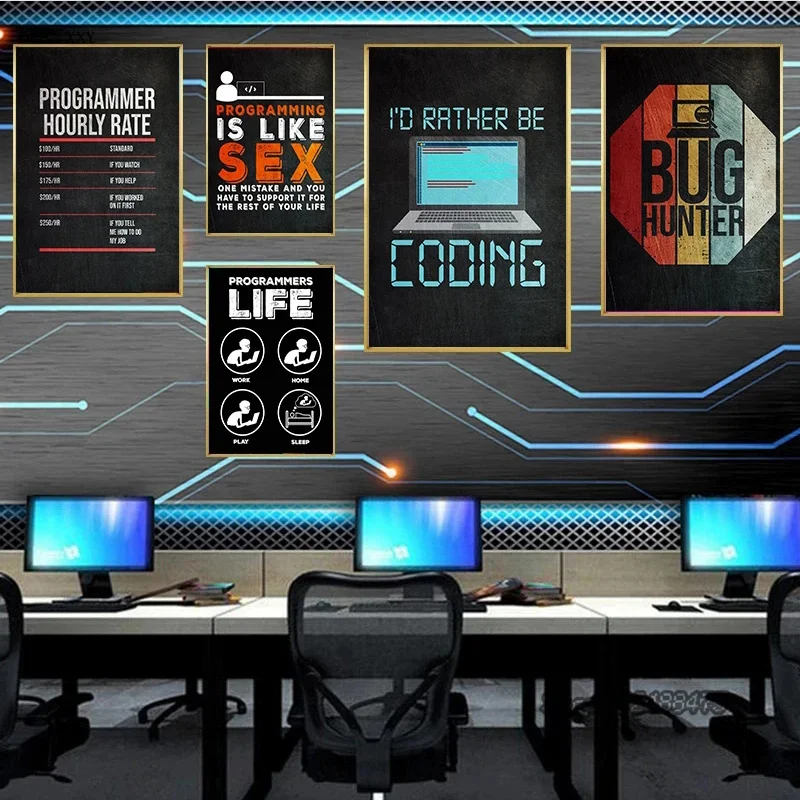 Home Decor Quotes Ideas - Gaming Zone-póster de código de Hacker,