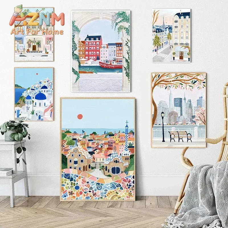 Póster con imágenes de ciudade - Home Decor London reseña y precio