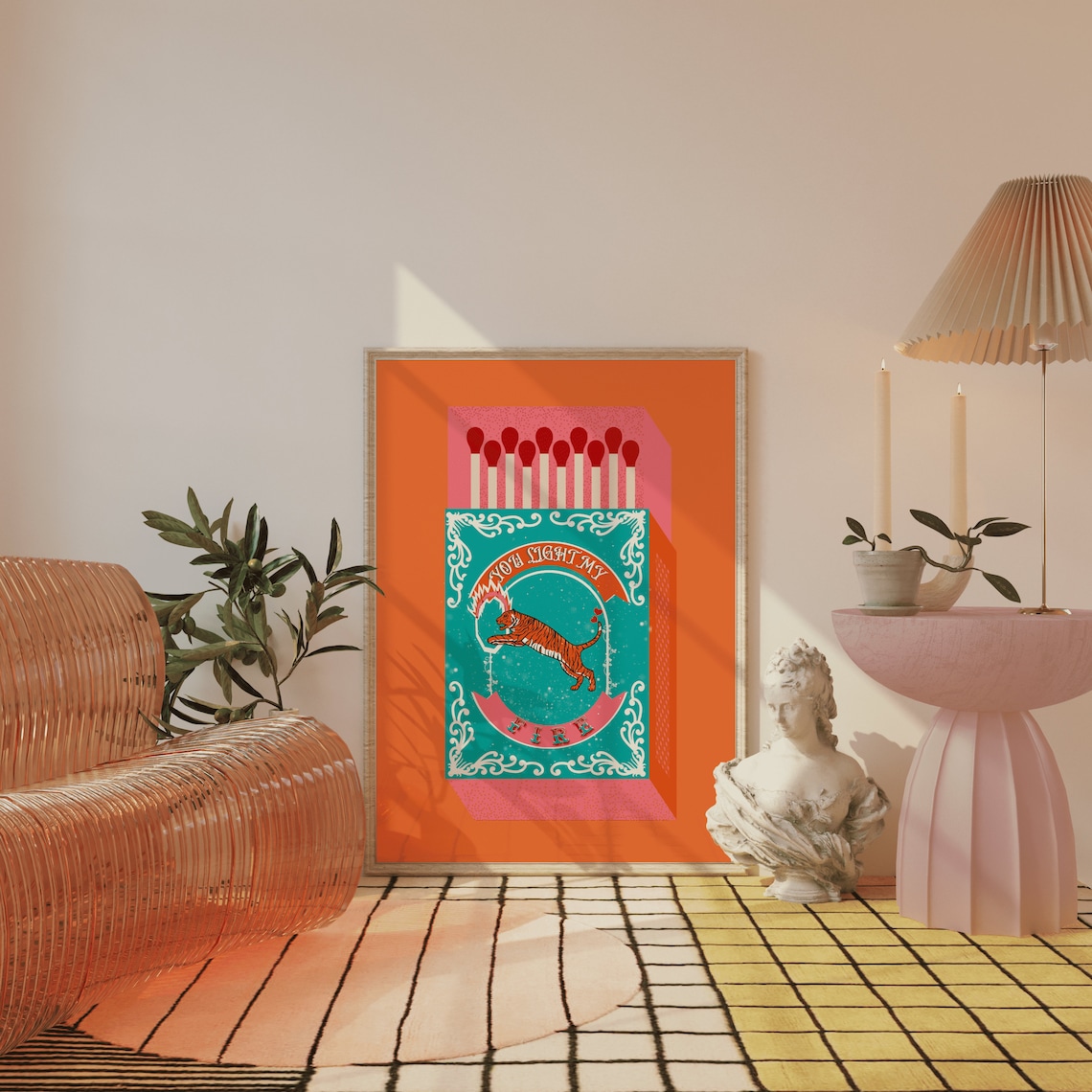 You Light My Fire Orange Match - Home Decor Orange reseña y precio
