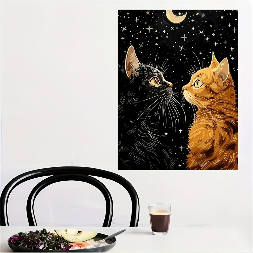 Póster de gato negro vibratori - Home Decor Orange reseña y precio