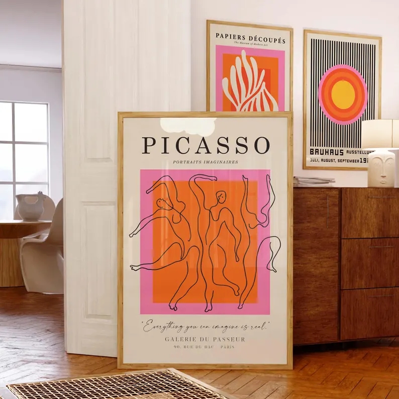 3 piezas de arte moderno naran - Home Decor Orange reseña y precio