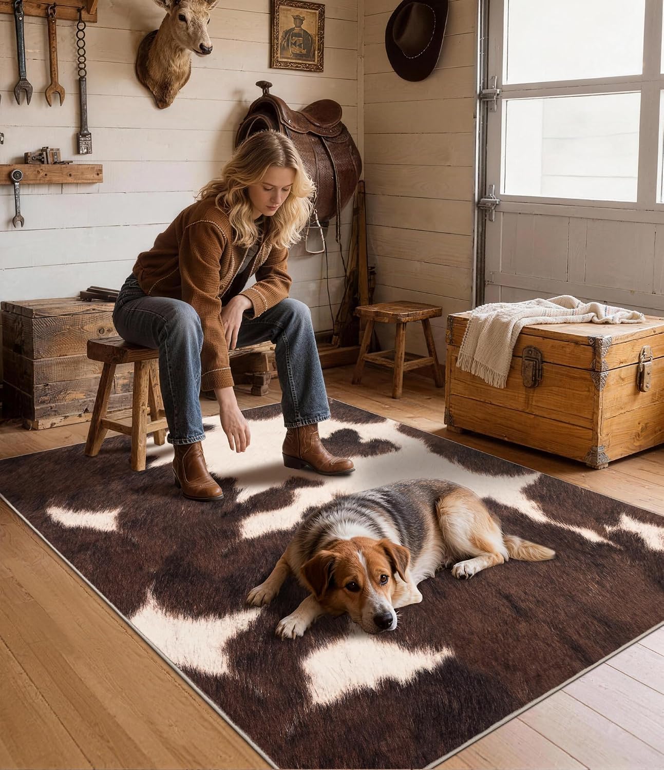 Alfombra de piel sintética mar - Cowhide Rug Faux reseña y precio
