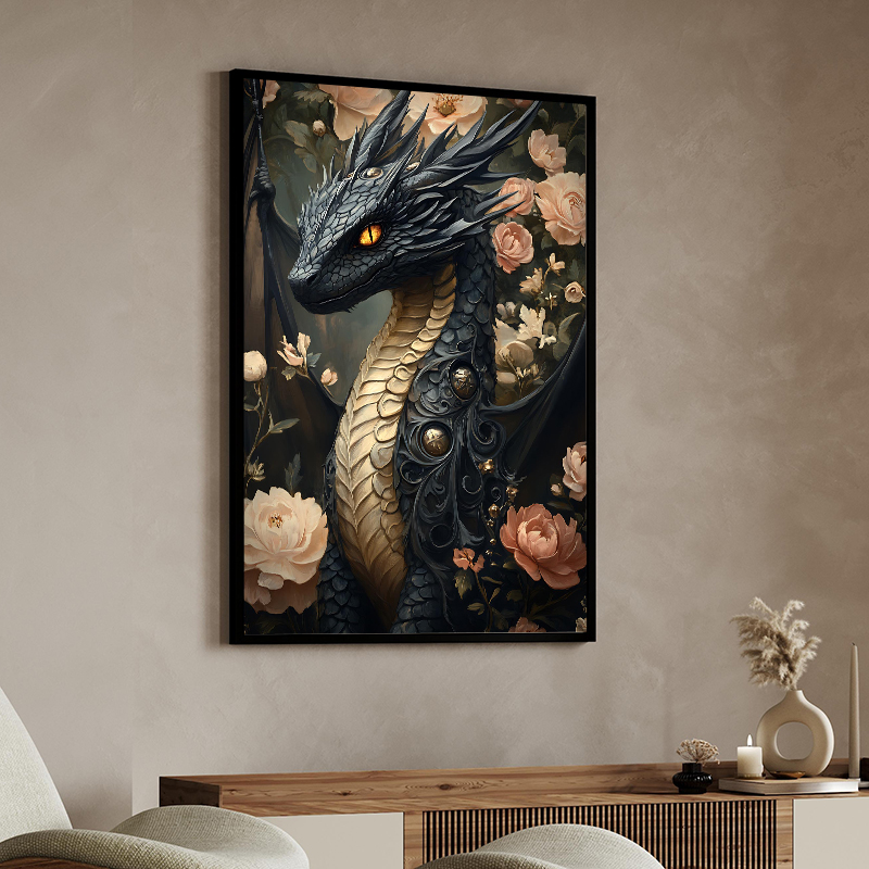 Pintura en lienzo de dragón de - Home Decor Gothic reseña y precio