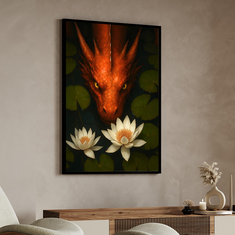 Pintura en lienzo de dragón de - Home Decor Gothic reseña y precio