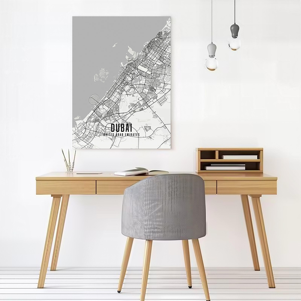 Póster de mapa de la ciudad de - Home Decor Dubai reseña y precio