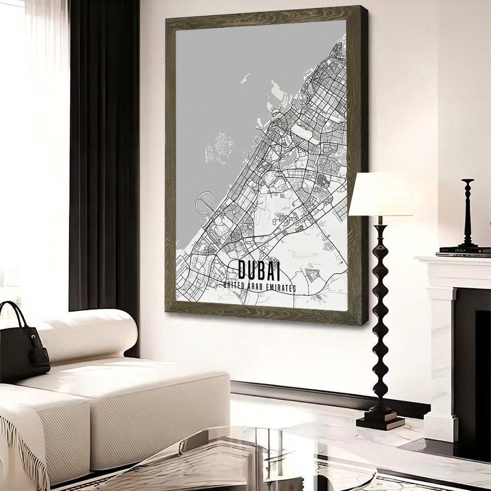 Póster de mapa de la ciudad de - Home Decor Dubai reseña y precio