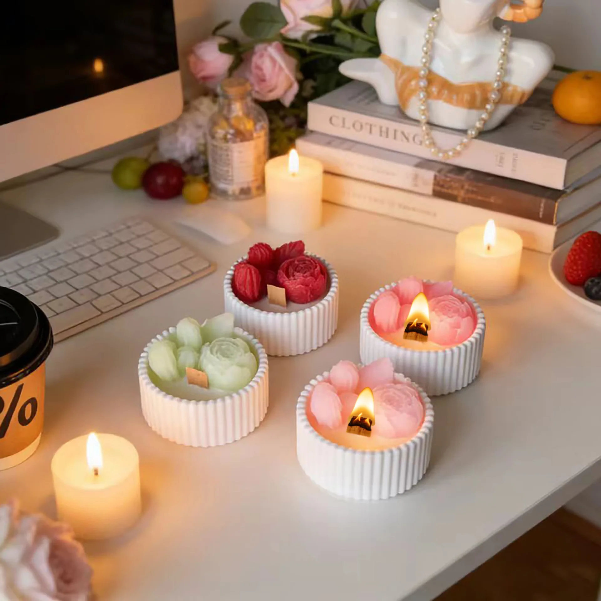2 Velas Aromáticas en Forma de - Home Decor Flowers reseña y precio
