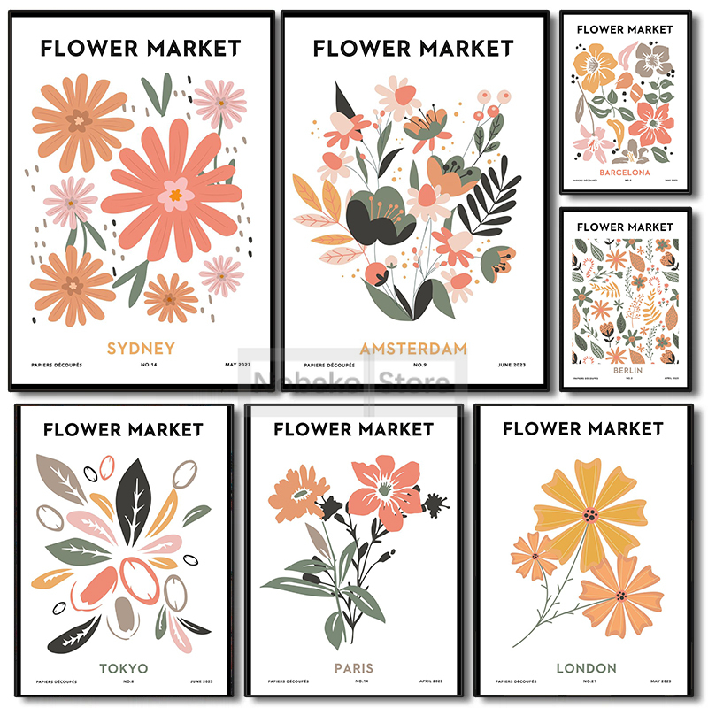 Póster de mercado de flores de - Home Decor London reseña y precio
