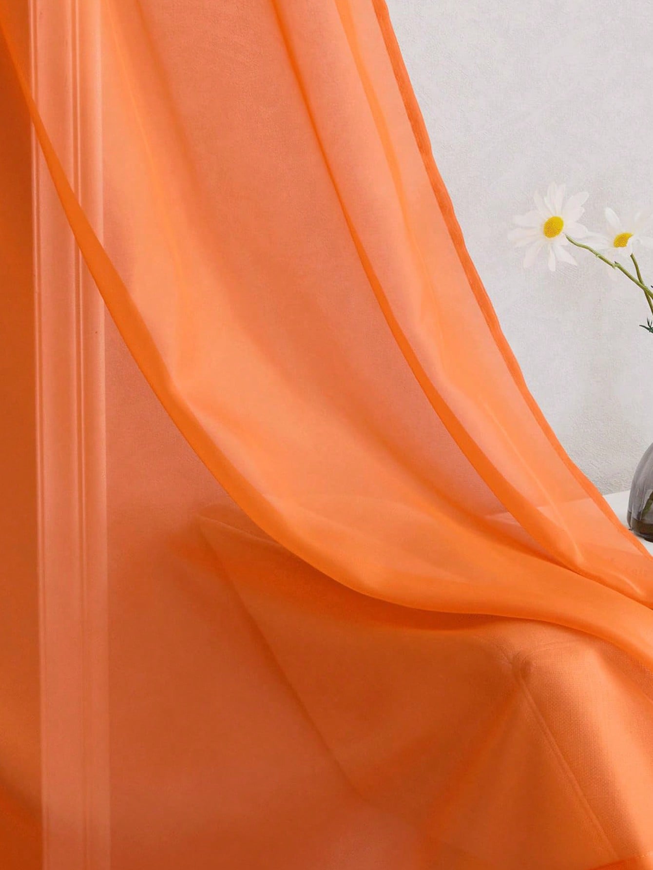 1 cortina elegante de organza  - Home Decor Orange reseña y precio