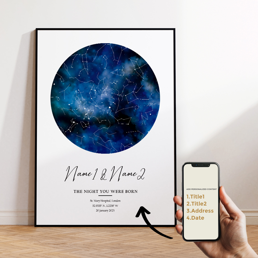 Mapa de estrella de cielo noct - Home Decor Canvas reseña y precio