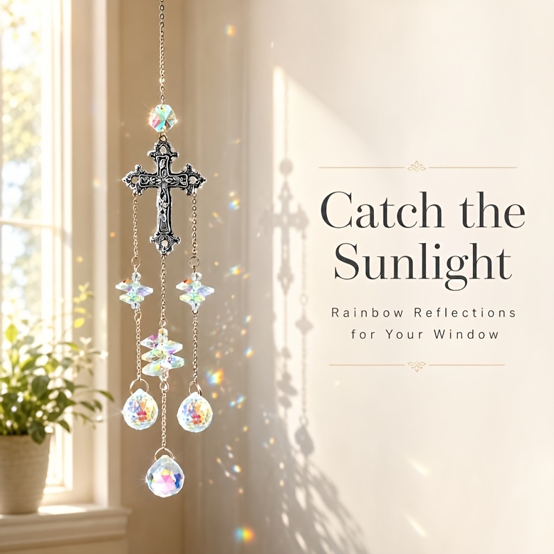 Atrapasueños en Forma de Cruz, - Crystal Sun Catcher reseña y precio