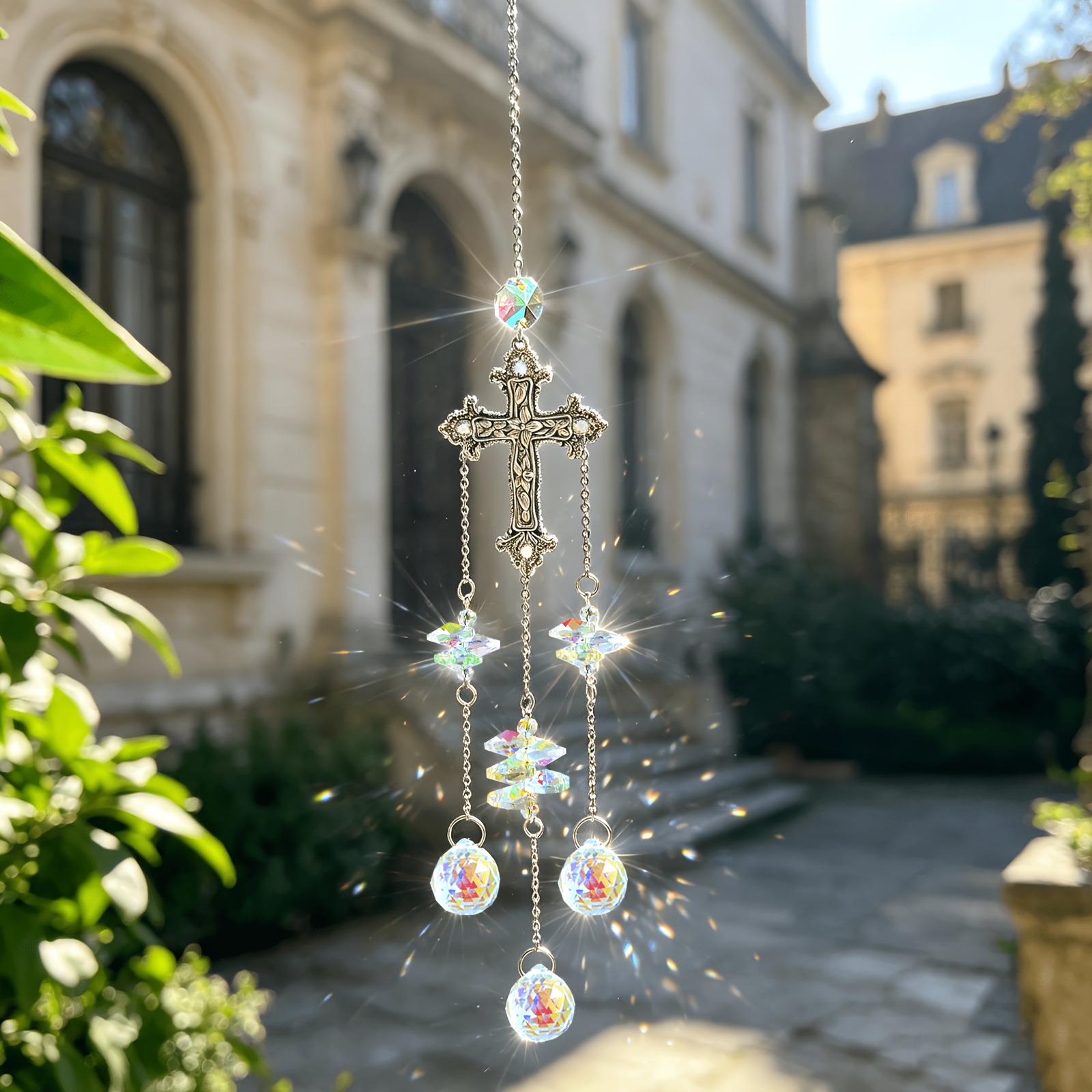 Atrapasueños en Forma de Cruz, - Crystal Sun Catcher reseña y precio