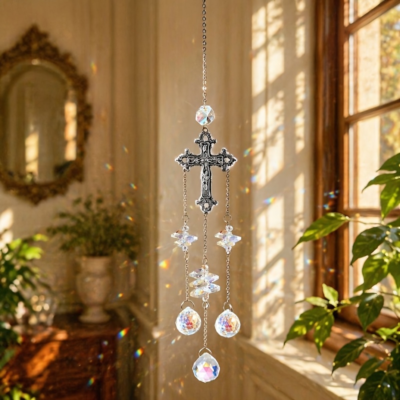 Atrapasueños en Forma de Cruz, - Crystal Sun Catcher reseña y precio
