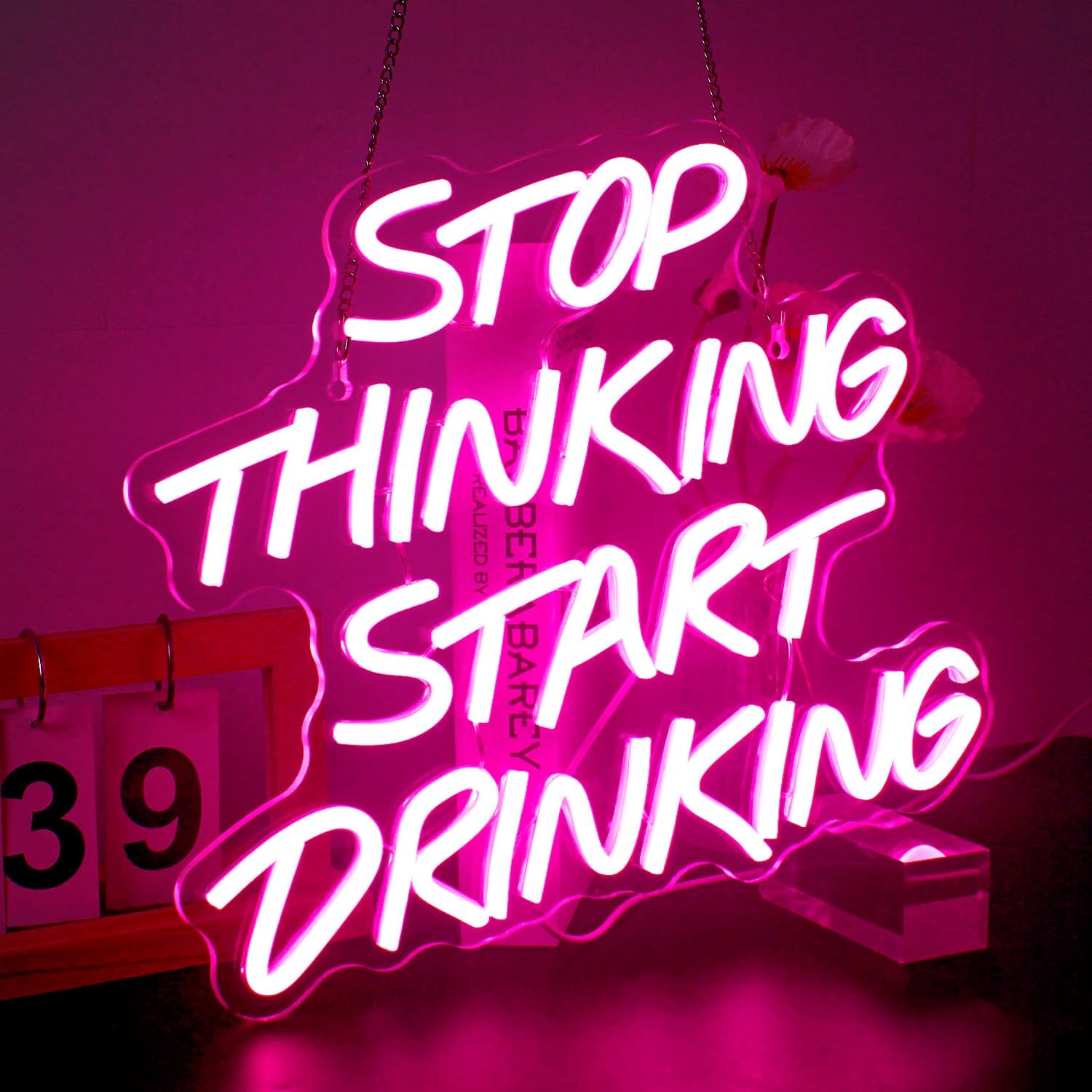 Stop Thinking Start Drinking-l - Home Decor Quotes Ideas reseña y precio