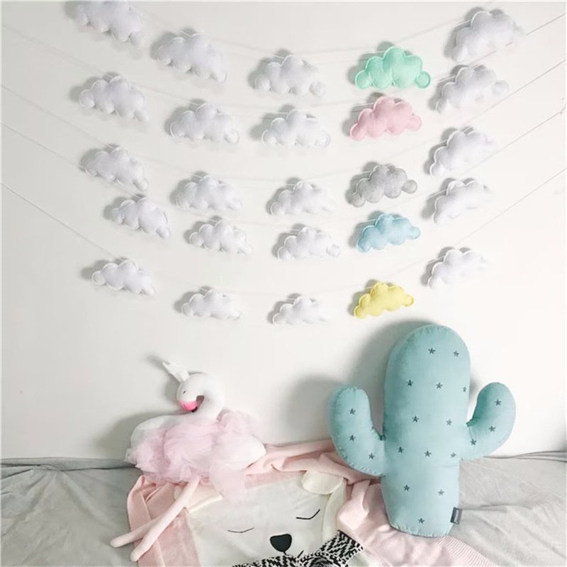 Guirnaldas de nubes de fieltro - Home Decor Korea reseña y precio