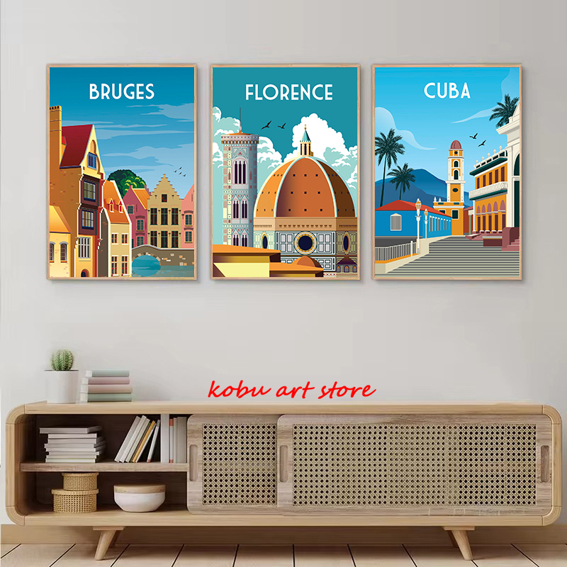 Pintura en lienzo ilustrada de - Home Decor Dubai reseña y precio