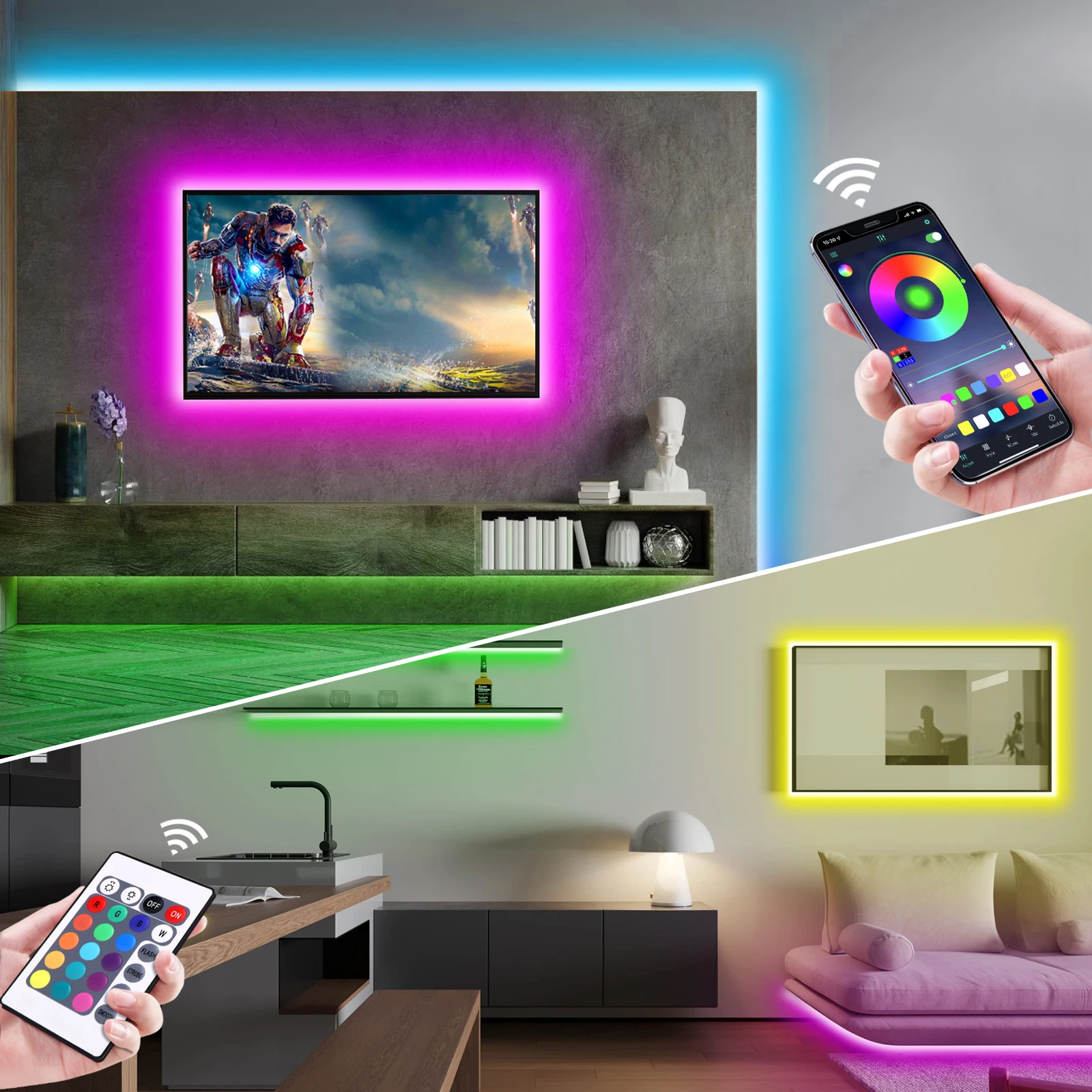 Tira de luces LED de neón RGB  - Home Decor Happy reseña y precio